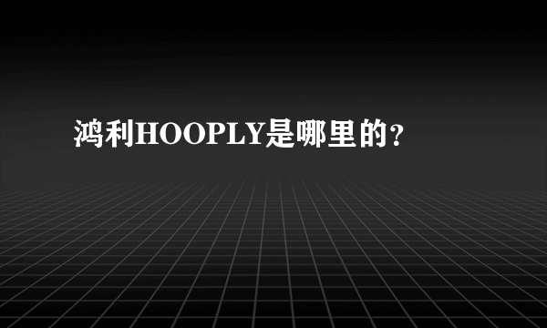 鸿利HOOPLY是哪里的？