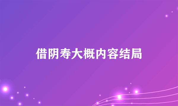 借阴寿大概内容结局