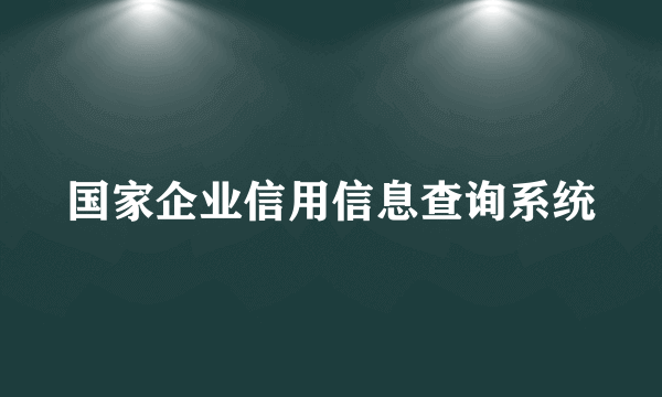 国家企业信用信息查询系统