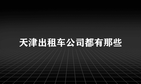 天津出租车公司都有那些