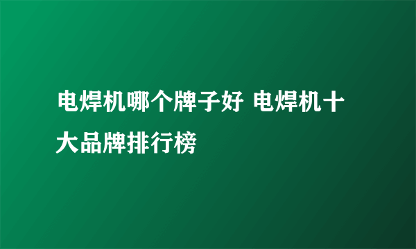 电焊机哪个牌子好 电焊机十大品牌排行榜