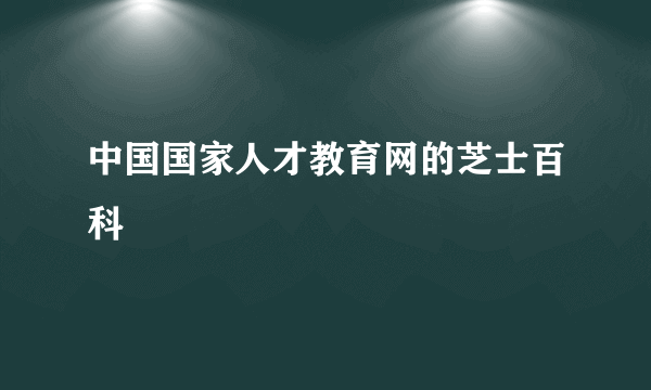 中国国家人才教育网的芝士百科