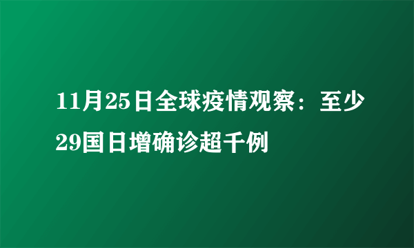 11月25日全球疫情观察：至少29国日增确诊超千例