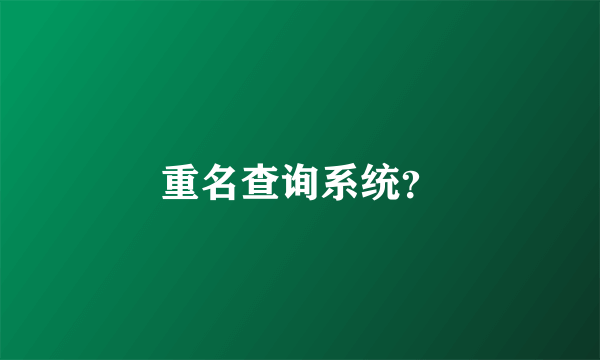 重名查询系统？