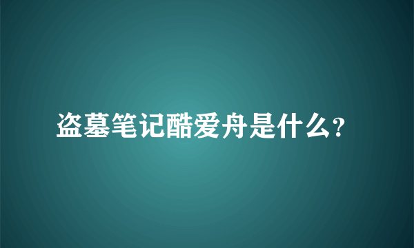 盗墓笔记酷爱舟是什么？