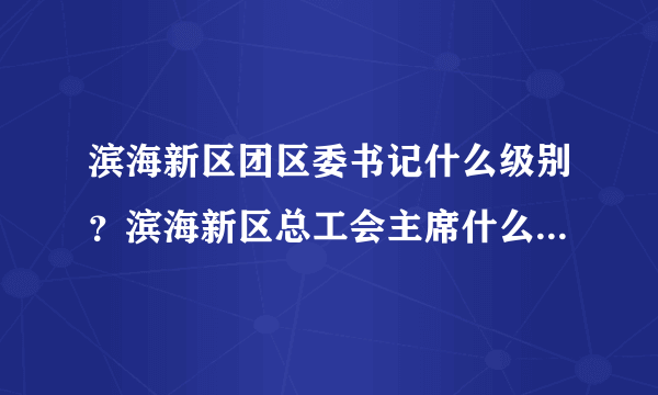 滨海新区团区委书记什么级别？滨海新区总工会主席什么级别？武汉市市政府副秘书长什么级别？排序是怎么样的