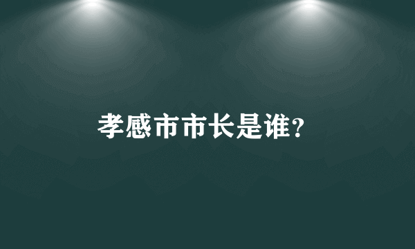 孝感市市长是谁？