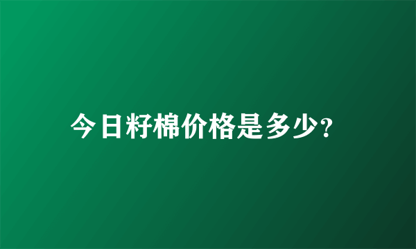 今日籽棉价格是多少？