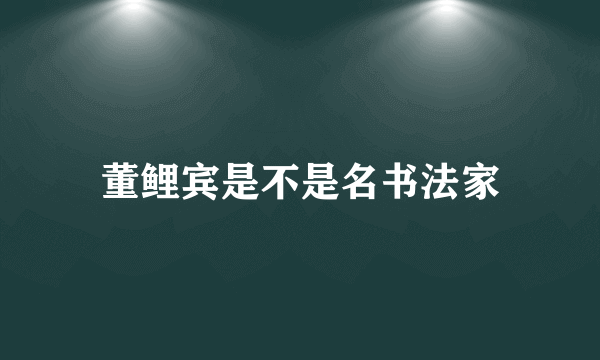 董鲤宾是不是名书法家