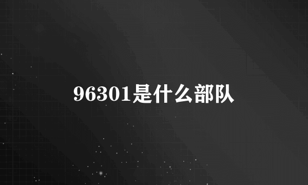 96301是什么部队