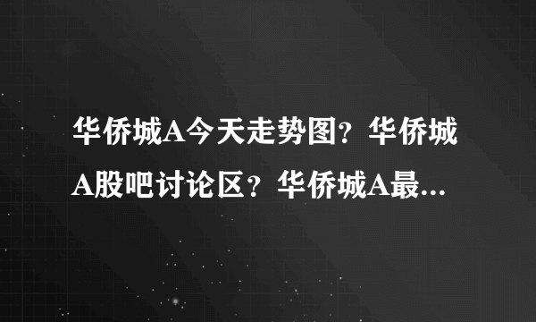 华侨城A今天走势图？华侨城A股吧讨论区？华侨城A最新股评？