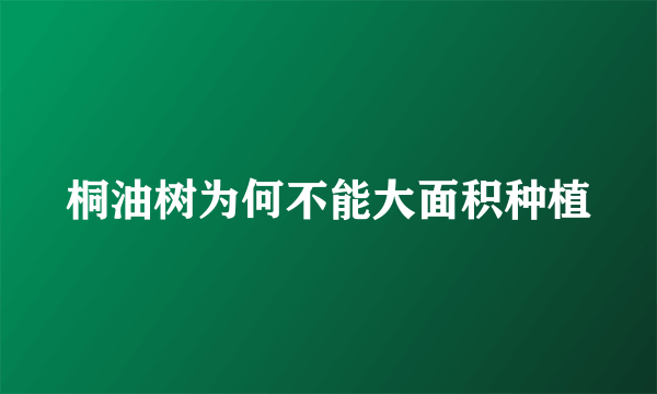 桐油树为何不能大面积种植