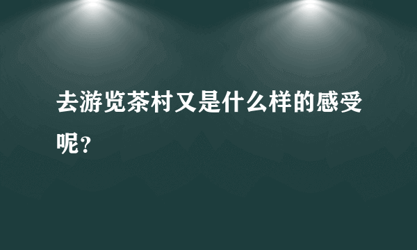 去游览茶村又是什么样的感受呢？