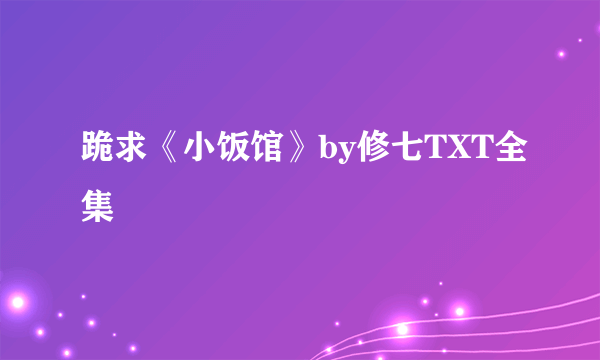 跪求《小饭馆》by修七TXT全集