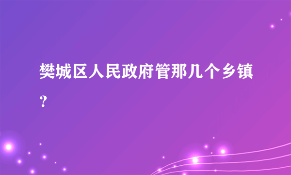 樊城区人民政府管那几个乡镇？