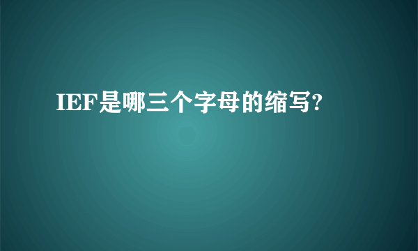 IEF是哪三个字母的缩写?