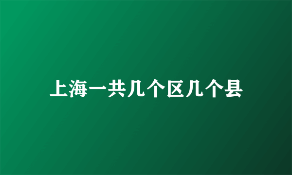 上海一共几个区几个县