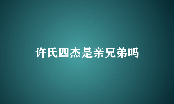 许氏四杰是亲兄弟吗