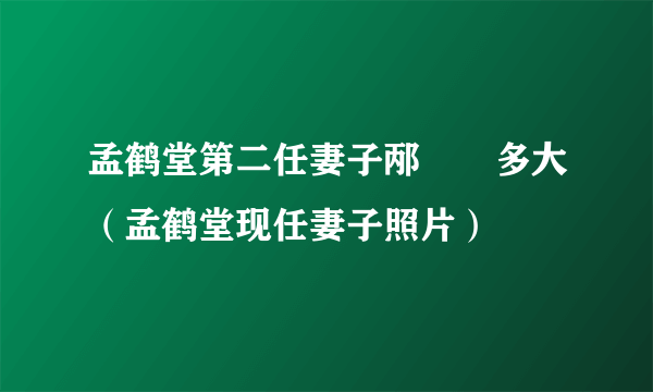 孟鹤堂第二任妻子邴禛禛多大（孟鹤堂现任妻子照片）