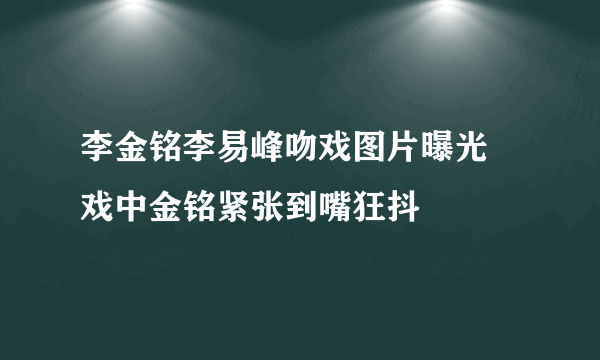 李金铭李易峰吻戏图片曝光 戏中金铭紧张到嘴狂抖