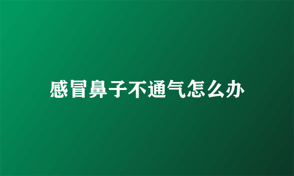 感冒鼻子不通气怎么办