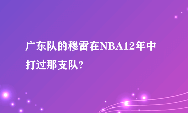 广东队的穆雷在NBA12年中打过那支队?