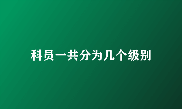 科员一共分为几个级别