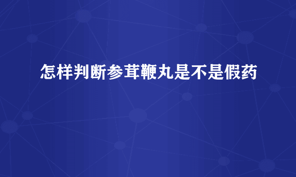 怎样判断参茸鞭丸是不是假药