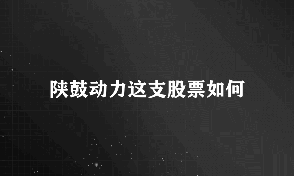 陕鼓动力这支股票如何