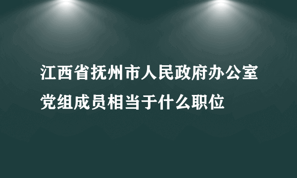 江西省抚州市人民政府办公室党组成员相当于什么职位