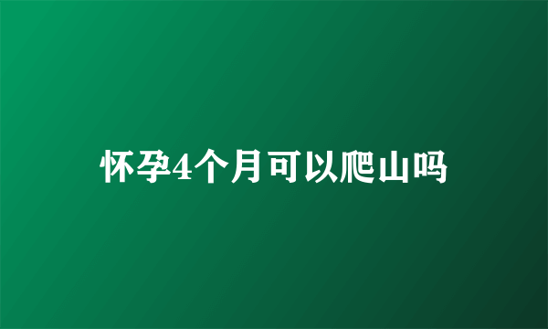 怀孕4个月可以爬山吗