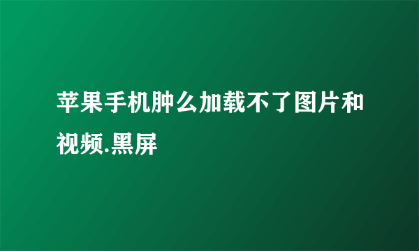 苹果手机肿么加载不了图片和视频.黑屏