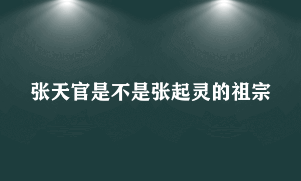 张天官是不是张起灵的祖宗