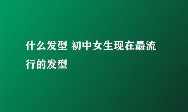 什么发型 初中女生现在最流行的发型