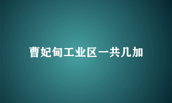 曹妃甸工业区一共几加