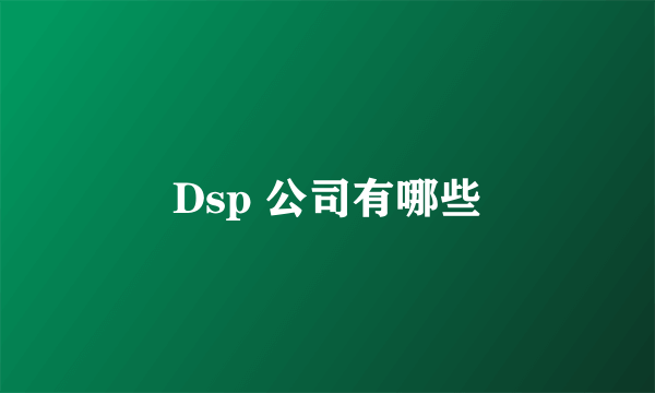 Dsp 公司有哪些