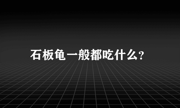 石板龟一般都吃什么？