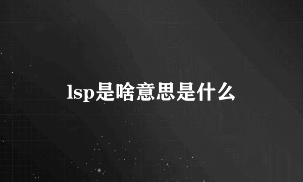 lsp是啥意思是什么