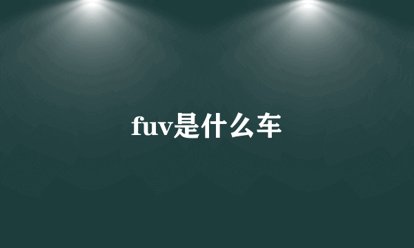 fuv是什么车