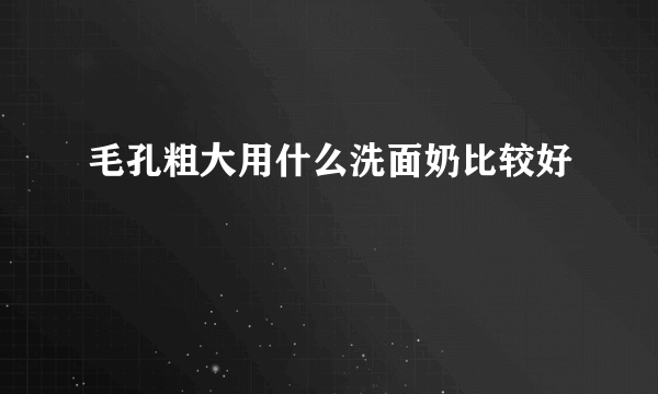 毛孔粗大用什么洗面奶比较好