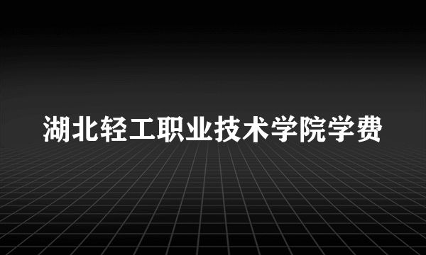 湖北轻工职业技术学院学费