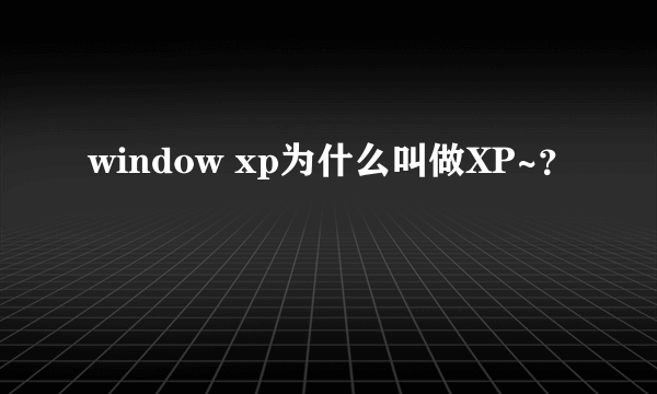 window xp为什么叫做XP~？