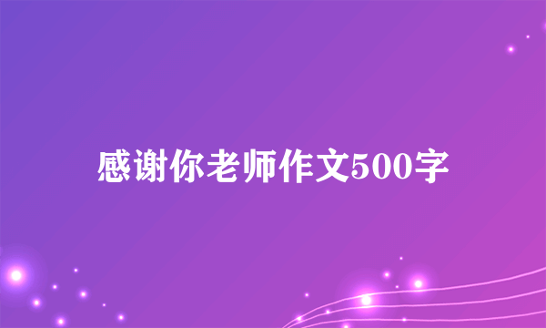 感谢你老师作文500字