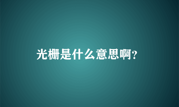 光栅是什么意思啊？