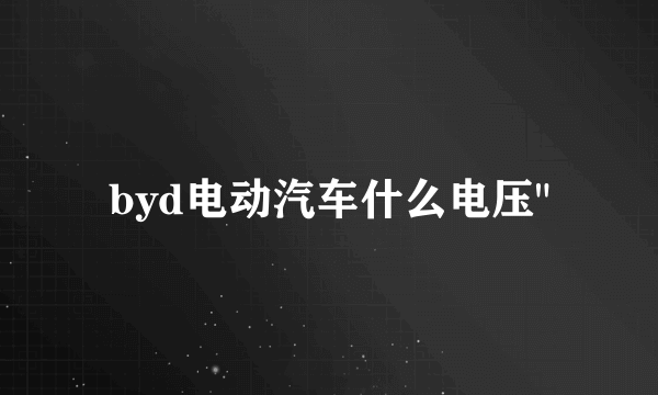 byd电动汽车什么电压