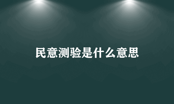 民意测验是什么意思