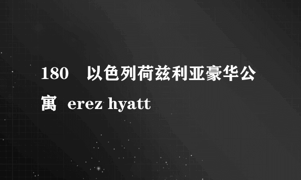 180㎡以色列荷兹利亚豪华公寓  erez hyatt