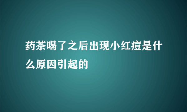 药茶喝了之后出现小红痘是什么原因引起的