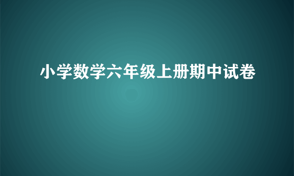 小学数学六年级上册期中试卷