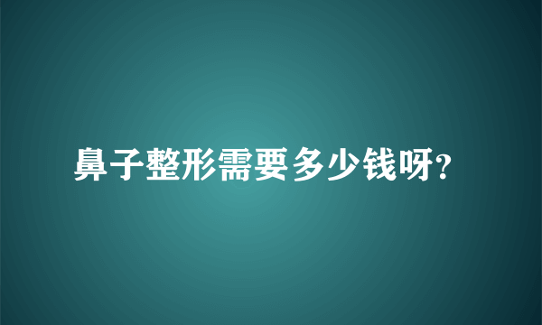 鼻子整形需要多少钱呀？